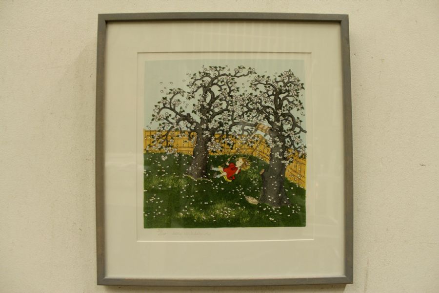 Färglitografi , Ilon Wikland (f. 1930), 31/110, Lotta på Bråkamakargatan, motivets mått: 30x29